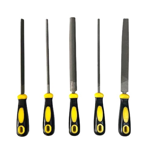 Handle-mounted multi-specification files with handle, three-piece set, five-piece set, flat, triangular, half-round files
