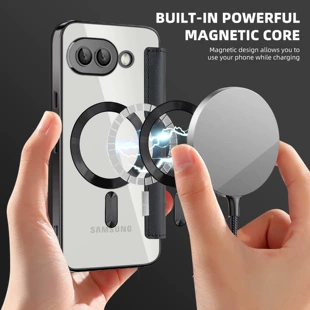 Чехол-книжка для Google Pixel 9A с магнитом отсеком для карт с покрытием