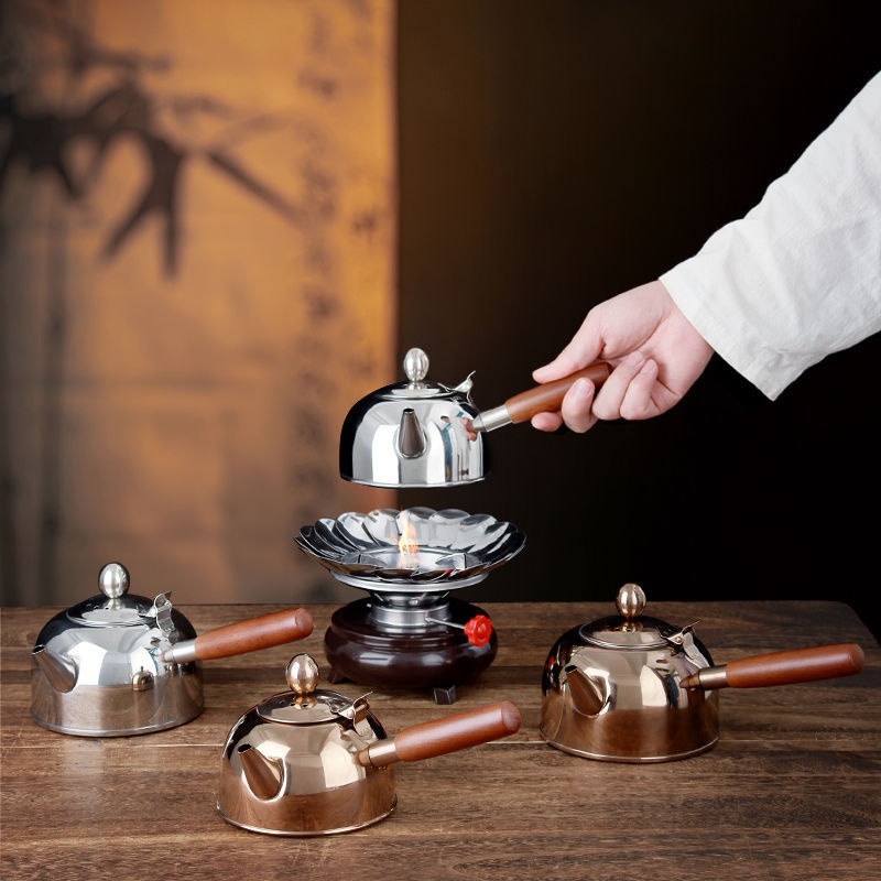 户外酒精茶炉防风野营便携酒精灯茶具套装304烧水壶酒精炉煮茶器|undefined