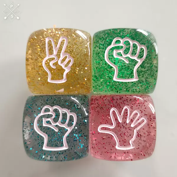 20mm transparent glitter shears dao stone cloth guessing dice color throw
