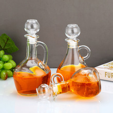 现货玻璃油壶350ml厨房透明把手油壶调味家用橄榄油醋油分装空瓶
