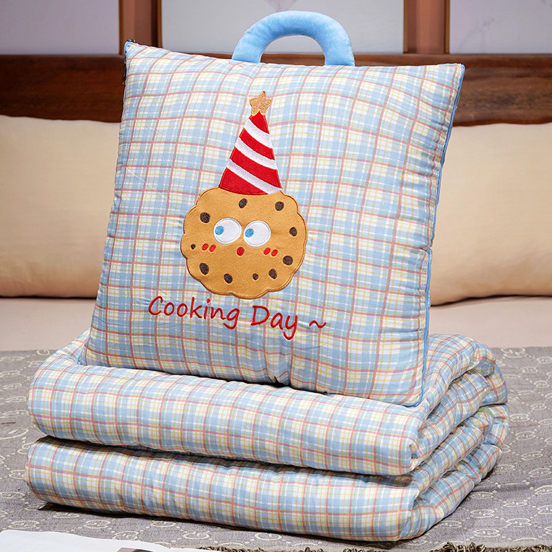 블루 체크 쿠키 (폴리에스테르 면 + 독일산 벨벳)