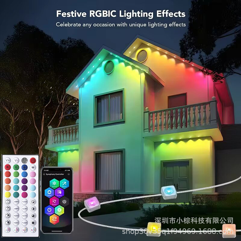 スマート RGB IC エaves LED ライトカラーチェンジホリデーきらめくフェアリーライトストリングクリスマスホリデーデコレーション用|undefined
