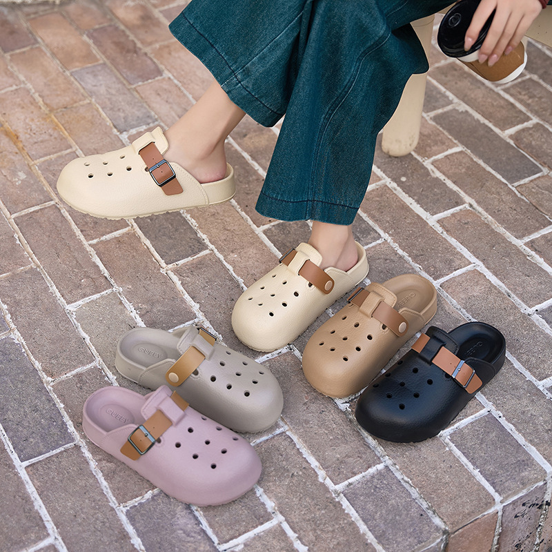 EVA Thick-soled Hole Shoes Women's 2025 Summer New Style Baotou Outer Wear Non-slip Comfortable Home Shoes Slippers