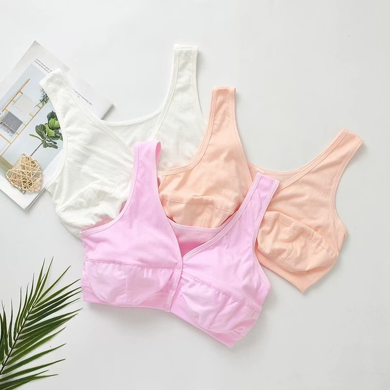 Cotton bra for breastfeeding, for middle age, front lock