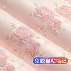 European-style pastoral self-adhesive wallpaper warm bedroom decoration sticker living room TV background wall room 3D stereoscopic wallpaper