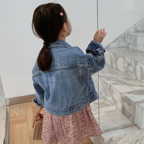 Girls spring and autumn new denim jacket Korean style loose fashion baby jacket short children's unisex 99080