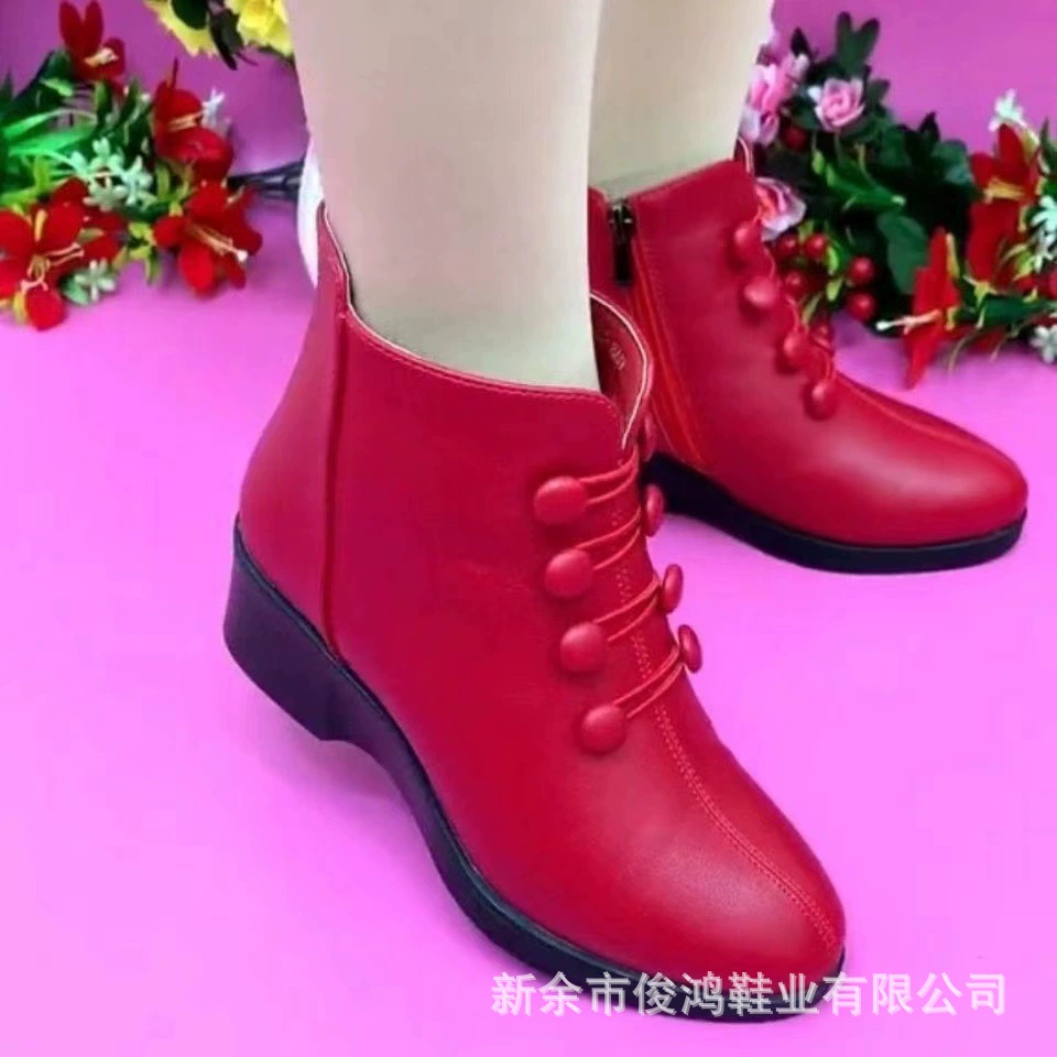 Настоящая мягкая кожа 2024 осень и зима новые женские ботинки на каблуках теплые короткие ботинки мама бархат хлопчатобумажные ботинки дикие ботинки Martin