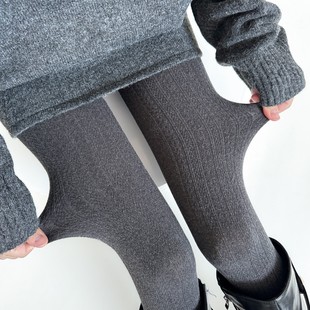 Autumn and winter 600D gray cotton 8-character twist vertical strip pantyhose pressure slimming Joker leg leggings socks women