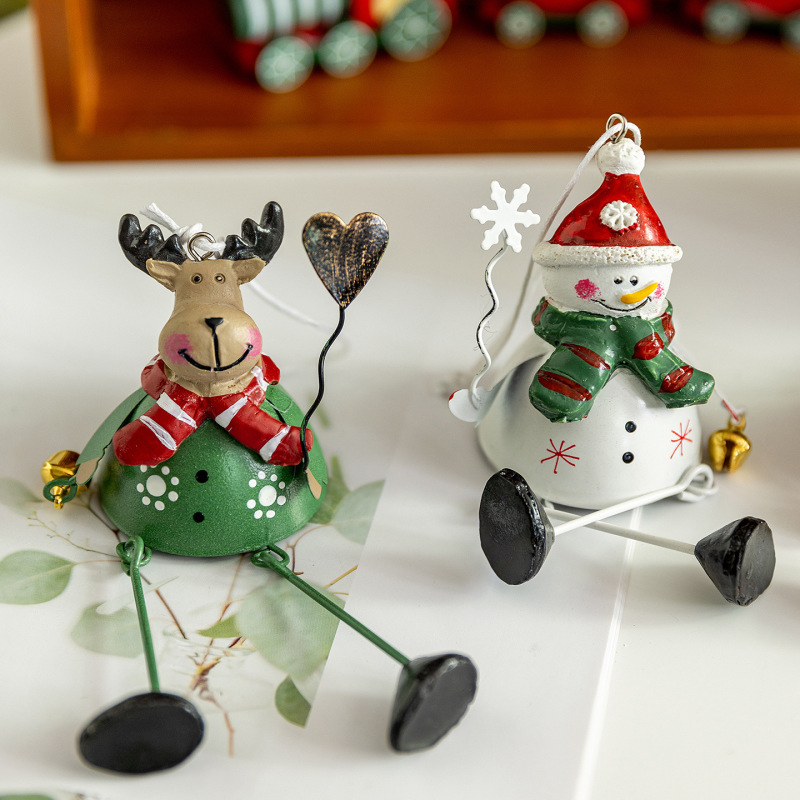 国境を越えた売れ筋のクリスマスアイアンアート老人雪だるまヘラジカ吊りペンダントデスクトップウィンドウ装飾品クリスマスツリー吊り装飾品|undefined
