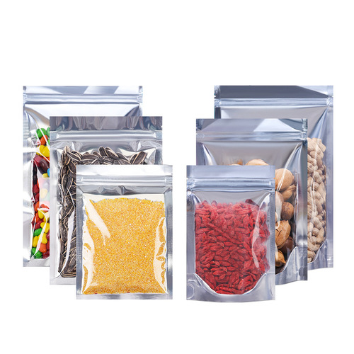 Food bag translucent aluminum foil Yin and Yang ziplock bag thickened self-standing sealing bag snack storage packaging bag