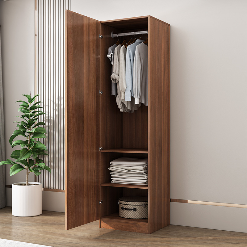 2m Single Door Wardrobe Adult Storage Cabinet Modern Chinese Style Balcony Simple Wooden Storage Bedroom Closet Side Cabinet