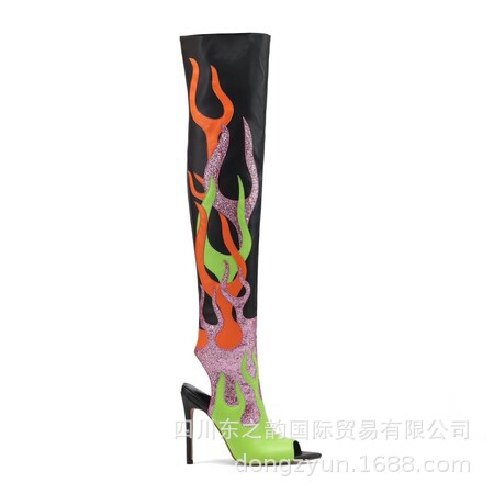 Summer thin high boots pointed-toe stiletto heels