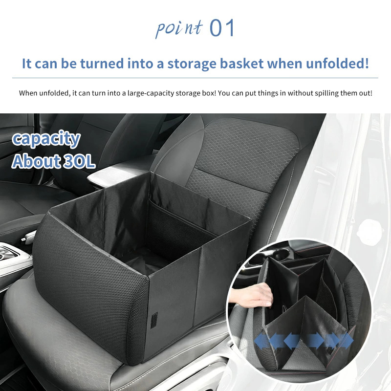 Cross-Border Car Seat Storage Box Lumbar Support Two-In-One Rectangular Foreign Trade Amazon Foldable Car Storage Box