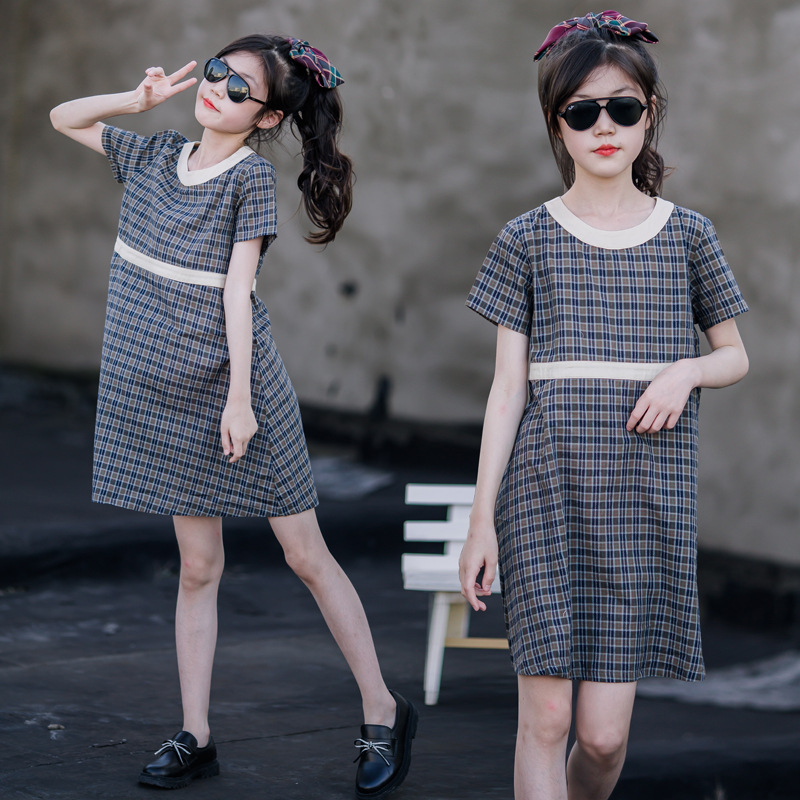 Corea del Sur ropa para niños 2023 primavera estilo coreano niñas Mori artística falda a cuadros vestido de los niños falda de algodón de las niñas