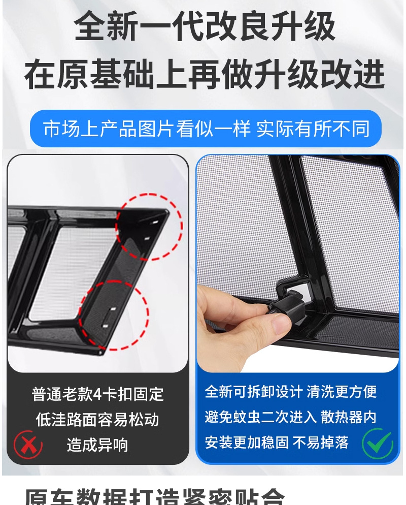 Suitable for BMW 5 Series/i5 front face water tank integrated insect net car exterior modification accessories