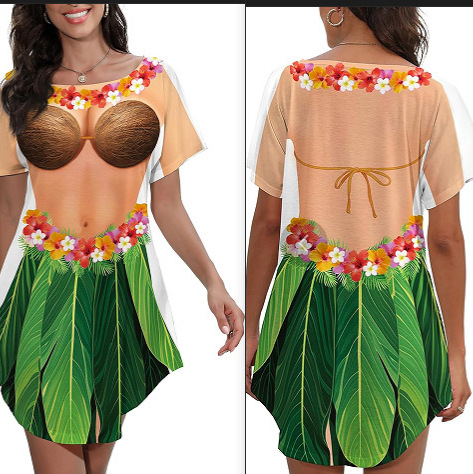 Women's Casual Sleeveless dress Vest dress Summer Flower Colorblock Pocket Printed Mid-Length dress