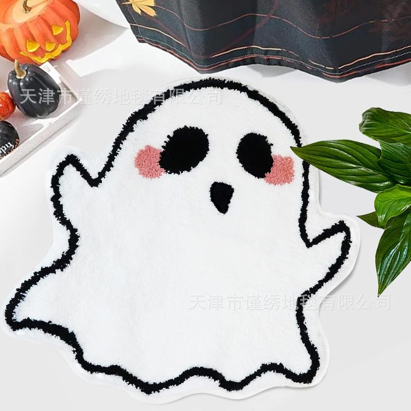 国境を越えたハロウィーンの幽霊は、カシミヤの玄関マット漫画の浴室滑り止めマットアマゾンtemu代発マットを模倣している|undefined