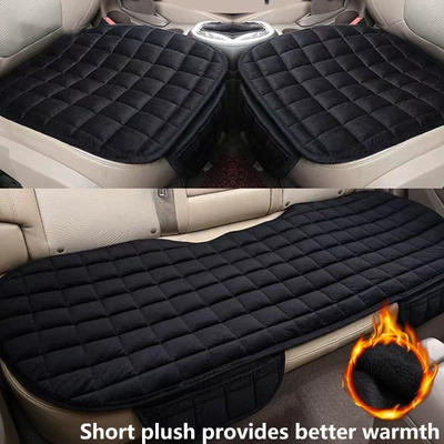 Car seat cushion, winter plush anti-slip three-piece set, two front seats + rear seat without backrest, small three-piece set, manufacturer wholesale