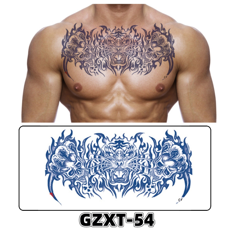 Pegatinas de tatuaje de jugo de pecho de flores pegatinas de tatuaje de hierbas de brazo grande de flores sudor impermeable media hoja alas de flores pegatinas de tatuaje al por mayor