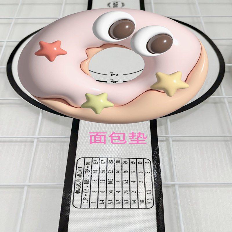 Espátula de silicona para amasar de mango largo multicolor, antiadherente, lavable fácil, con orejas para freír al aire