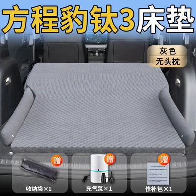 Car Three Car Rear Sleeping — Vehicle-mounted inflatable bed - standard-equation-leopard-titanium-3-special-gray-headless-pillow-wave-dot-wing-model