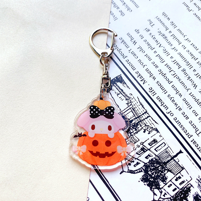 ハロウィーン漫画サンリオアニメアクリルキーホルダーかわいいかぼちゃのパチャ犬のかばん装飾ペンダント|undefined