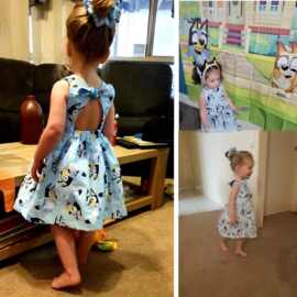 夏装新款女童欧美连衣裙时尚印花洋气宝宝公主裙潮流裙子童装