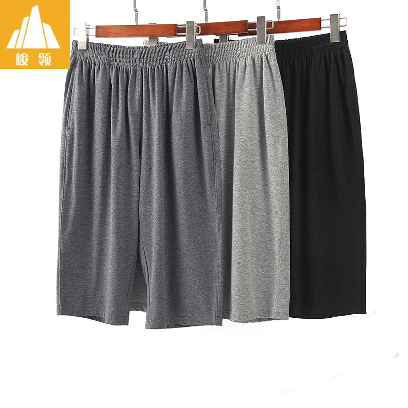 Cotton Cropped Pants Men's Middle-aged and Elderly Sports Shorts Summer Thin Casual Pants Outer Wear Big Trousers Dad Pants