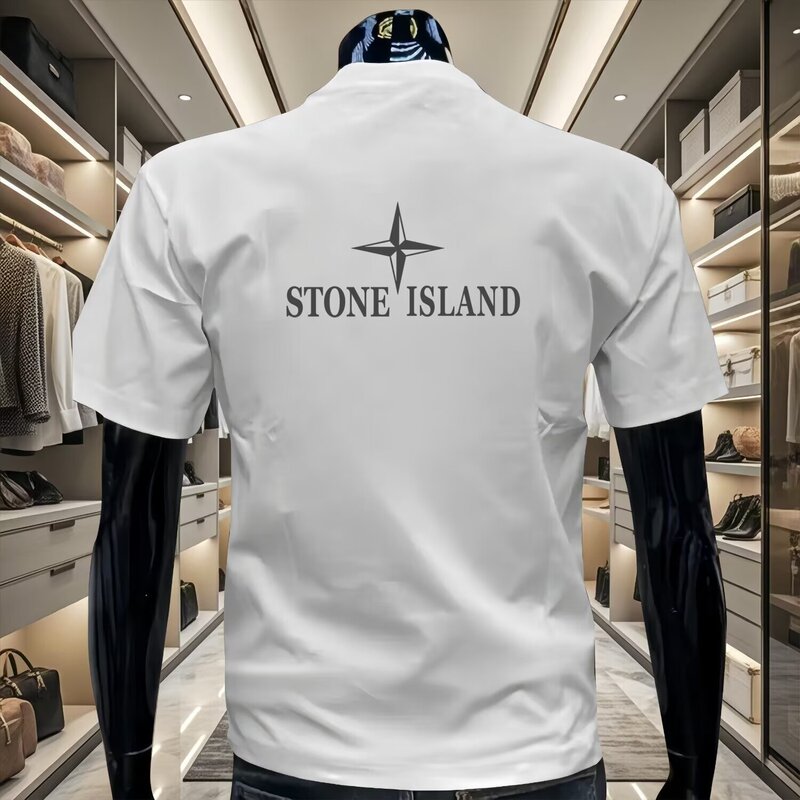2025 New Summer Simple Round Neck Short-Sleeved T-Shirt Super Nice Men's Fashion Trendy Versatile Casual Half-Sleeve