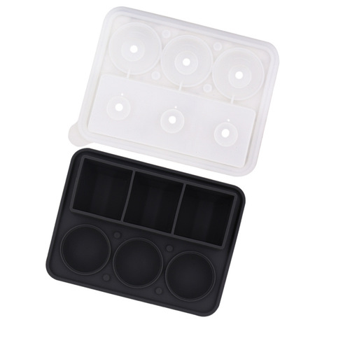 Amazon Whiskey Ice Tray Creative 3+3 Ice Tray Ice Ball Ice Making Box with Water Filling Funnel Silicone Ice Tray