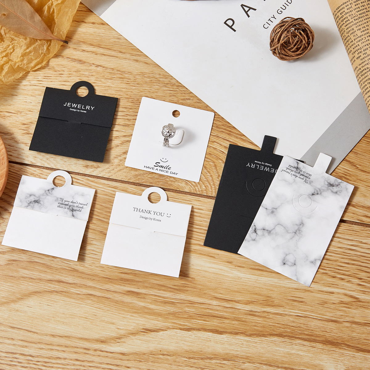 新款戒指包装卡饰品展示指环卡板尾戒项链卡纸简约饰品展示卡包装