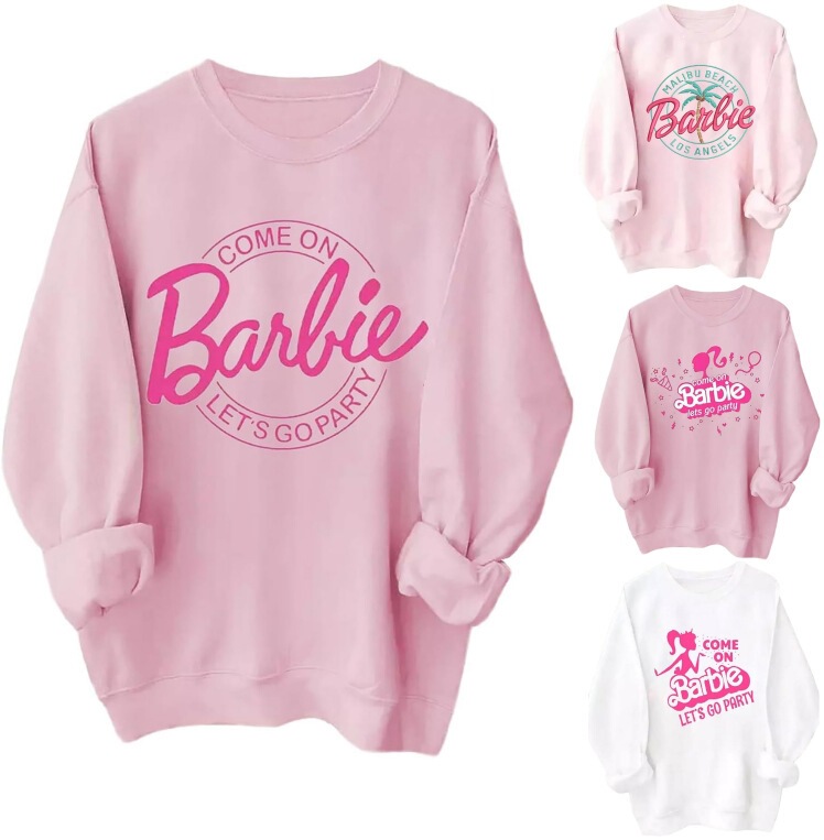 European and American Independent Websites Autumn and Winter Come on Barbie Trendy Pure Cotton Sweatshirt Cross-Border Hot Item