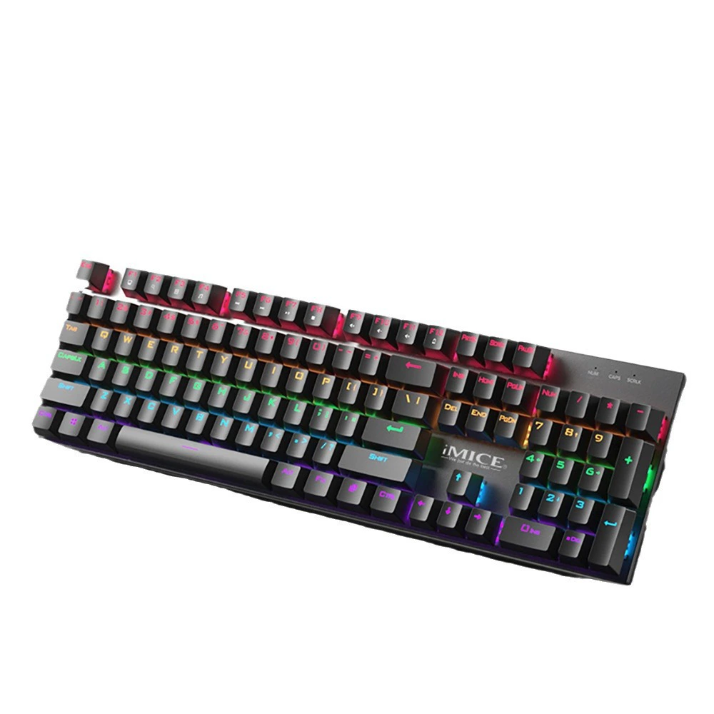 Machining Customs-IMICE Реальная механическая клавиатура GK600 для игр Rainbow Laughing Mixed Light 104 клавиш Penbook