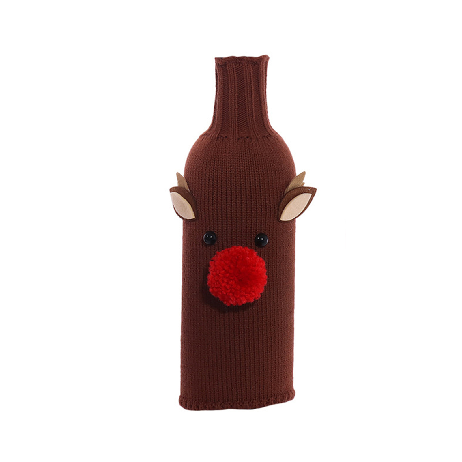 Cruzar la frontera nueva botella de vino de Navidad cubierta de punto cinturón de tela anciano muñeca cubierta de champán bar Mesa atmósfera Decoración