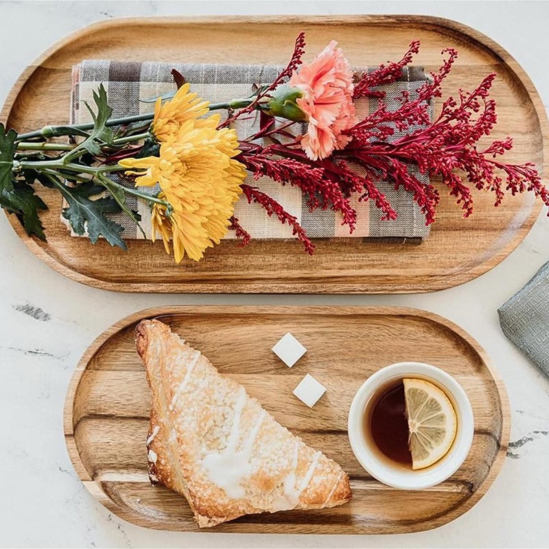 Tabla de cortar de madera hogar restaurante pan desayuno bandeja de café bandeja de servicio de cafetería vajilla minimalista placa de madera