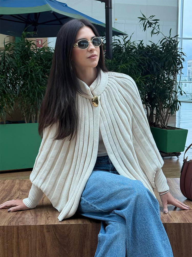 Moda nuevo temperamento de cuello alto de manga larga abrigo abrigo de lana para mujeres 2025 otoño y invierno nuevo estilo transfronterizo europeo y americano