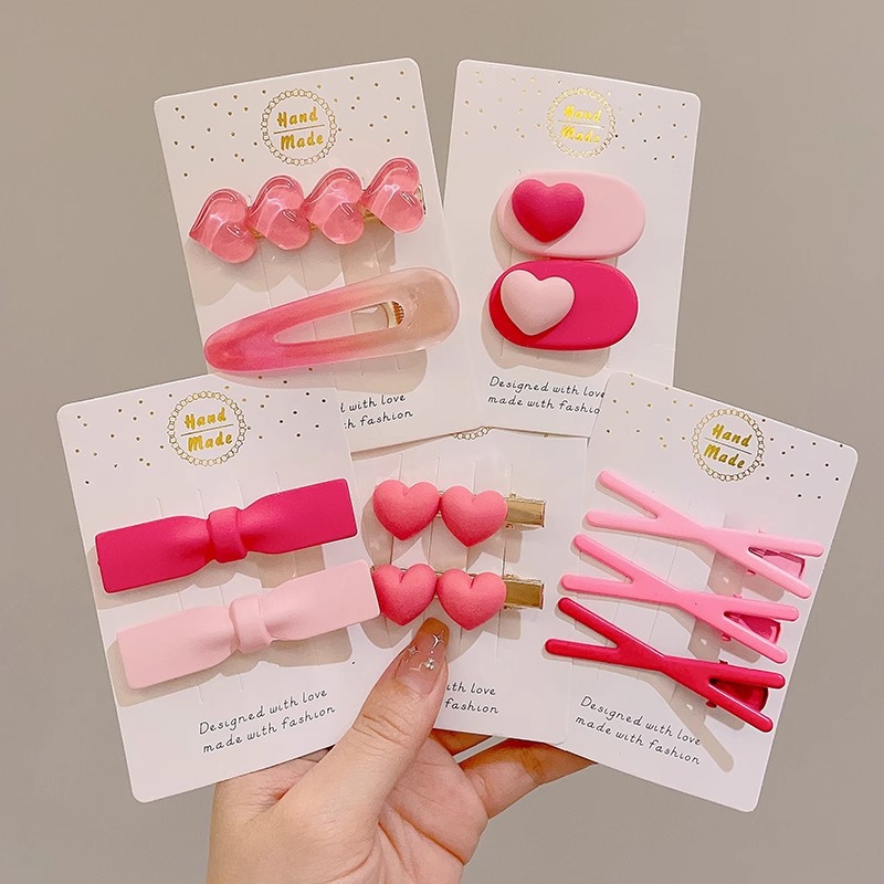 Rosa Linda estrella horquilla lado femenino clip de pelo amor de los niños BB clip de pelo roto horquilla bebé tocado