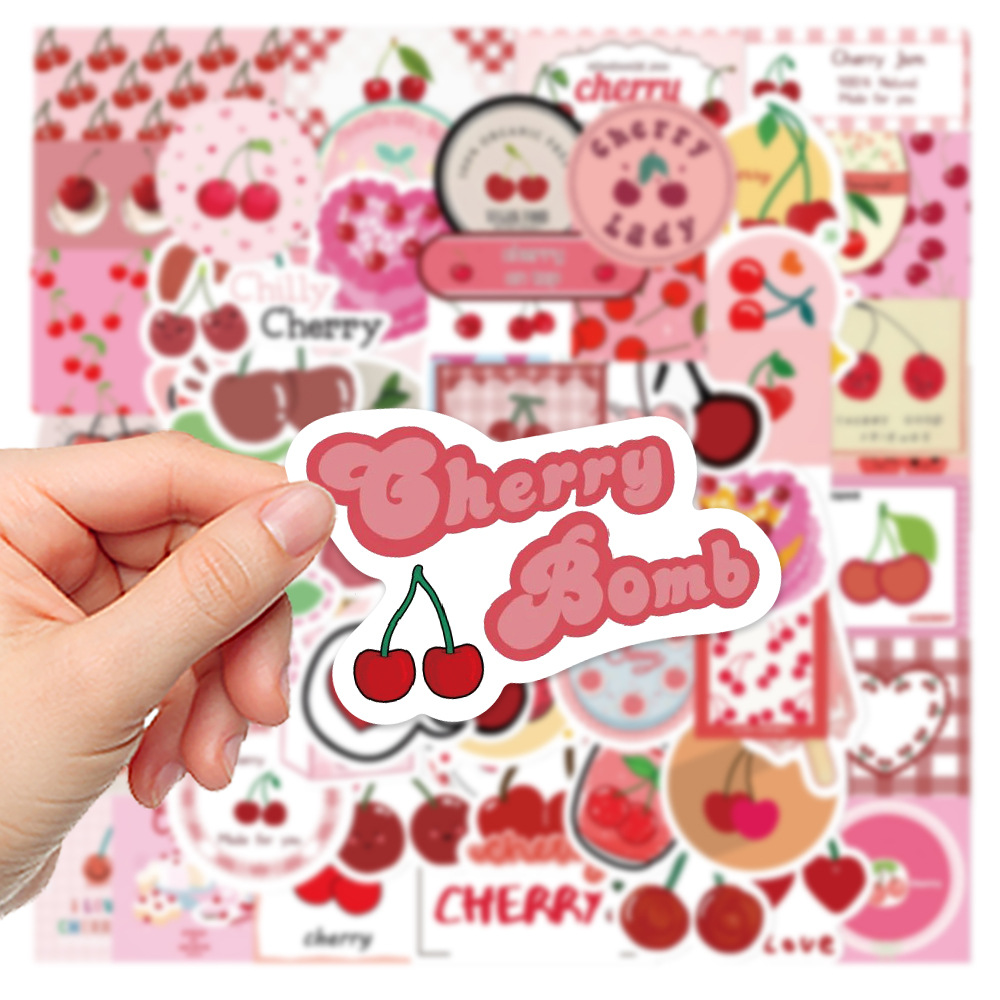 1 Set Quantity 1 Set Peach Cherry School PVC Cute Stickers