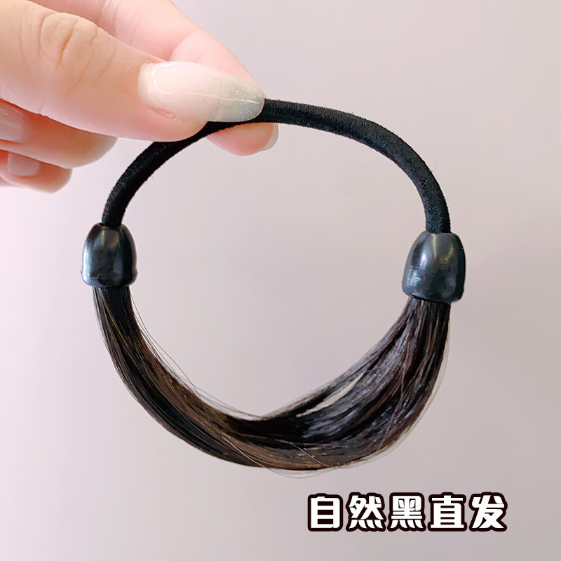 かつらヘアバンドヘアロープ 2025 新しいハイエンドゴムバンド女性のヘアポニーテール大人の低ボールヘアロープ|undefined