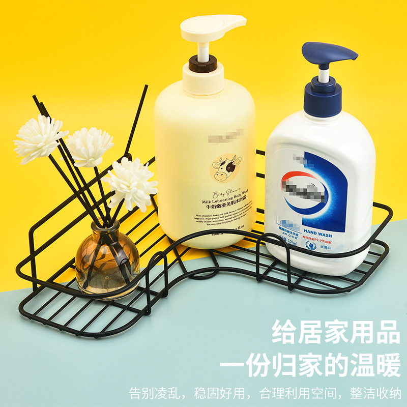 Engrosado Punch-libre baño rack de baño montado en la pared de baño suministros de almacenamiento de rack montado en la pared inodoro esquina trípode