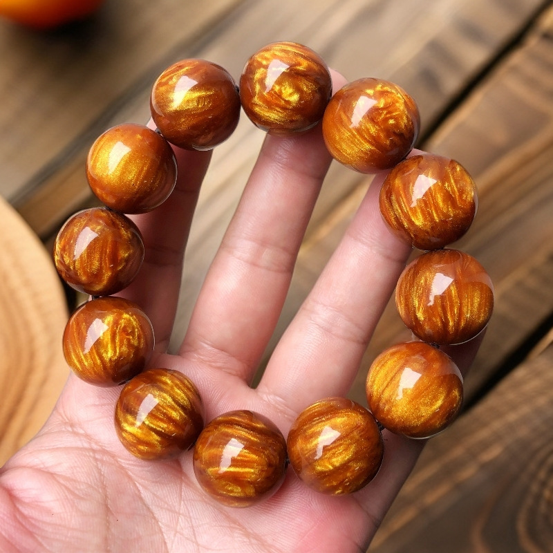 Best-Selling Gold Sea Willow Bracelet 2.0 Pixiu Resin Craft Black Coral Men's and Women's Buddhist Beads Wholesale