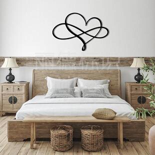 Cross-border Infinity Hearts Eternal Love Line Living Room Interior Wall Decoration Metal Silhouette Wall Hanging
