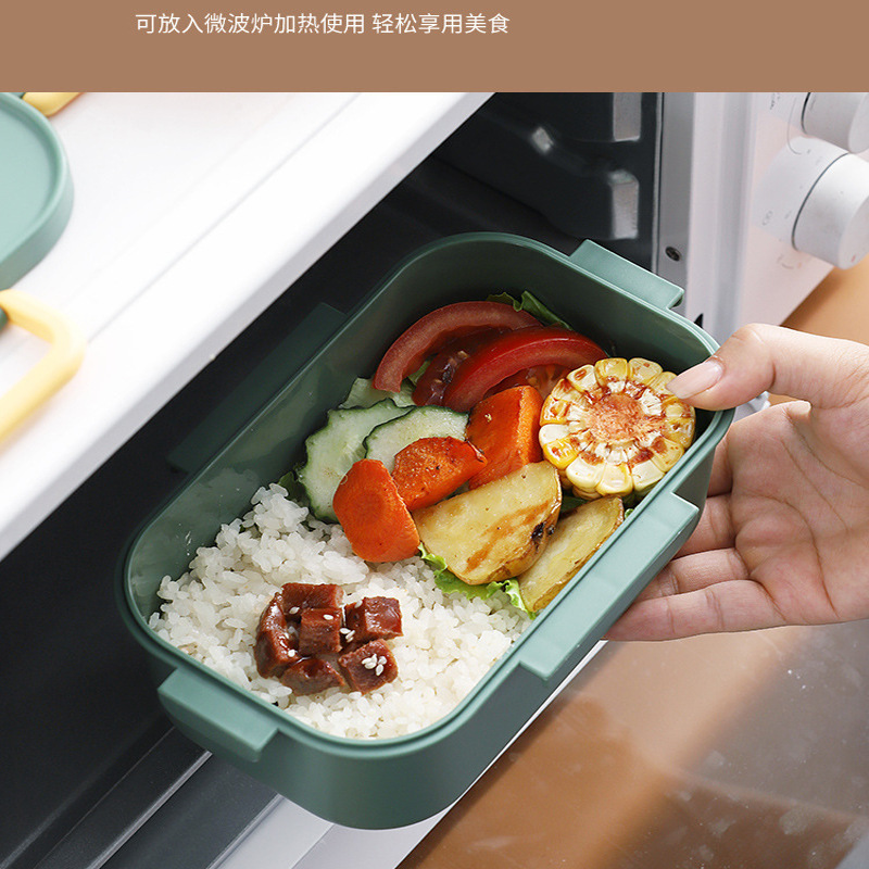 クロスボーダー密封二層弁当箱アイデアシンプルポータブル二層弁当箱学生仕切りランチボックス屋外弁当箱|undefined
