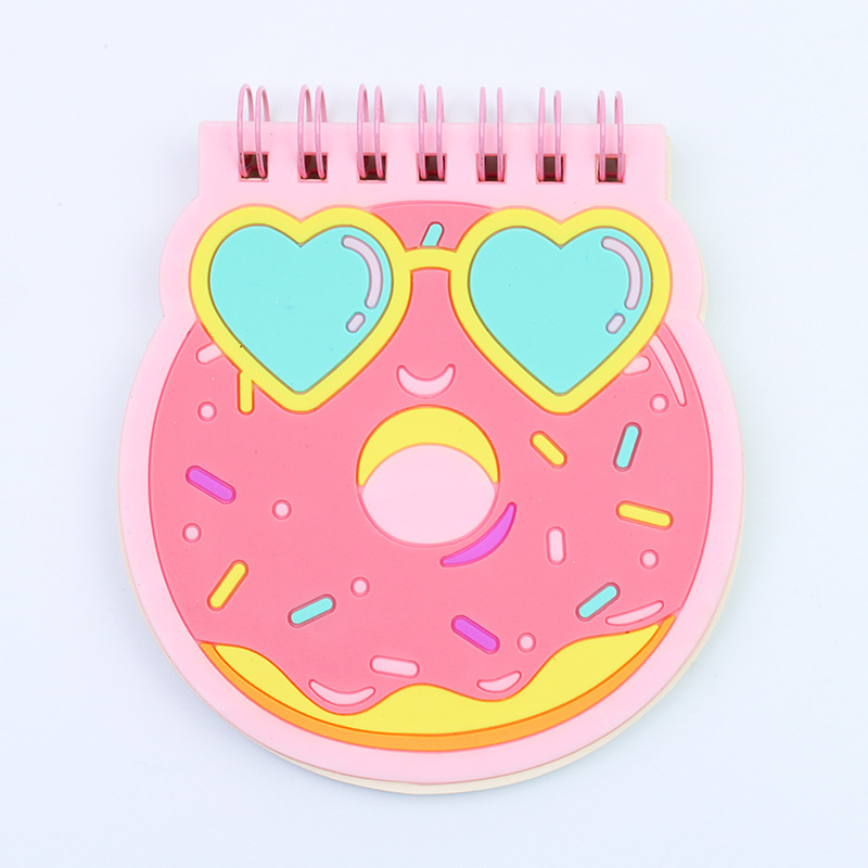 Cubierta de silicona pequeña bobina libro mini dibujos animados especial en forma de cuaderno papelería creativa forma de animal lindo con pluma