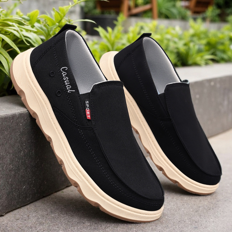 Zapatos de un pie para hombre verano nuevo estilo transfronterizo cómodo y transpirable zapatos de tela viejos de Beijing zapatos de hombre de suela suave para hombre casual al por mayor