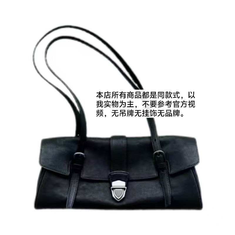 Vintage-chic underarm baguette bag, 2026 new model, large capacity, suitable for work and commuting, simple and versatile flap shoulder bag
