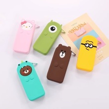 厂家定制卡通硅胶文具袋pvc笔袋定做日系大容量铅笔文具盒收纳包