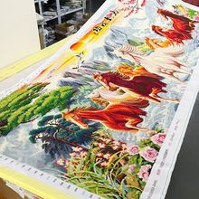 马到成功十字绣成品不带框纯手工出售已绣好2025新款客厅高端风景
