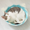 Net red rattan cat nest pet nest Four seasons universal semi -closed cat bed can be washed in summer cool nest dog nest can be released